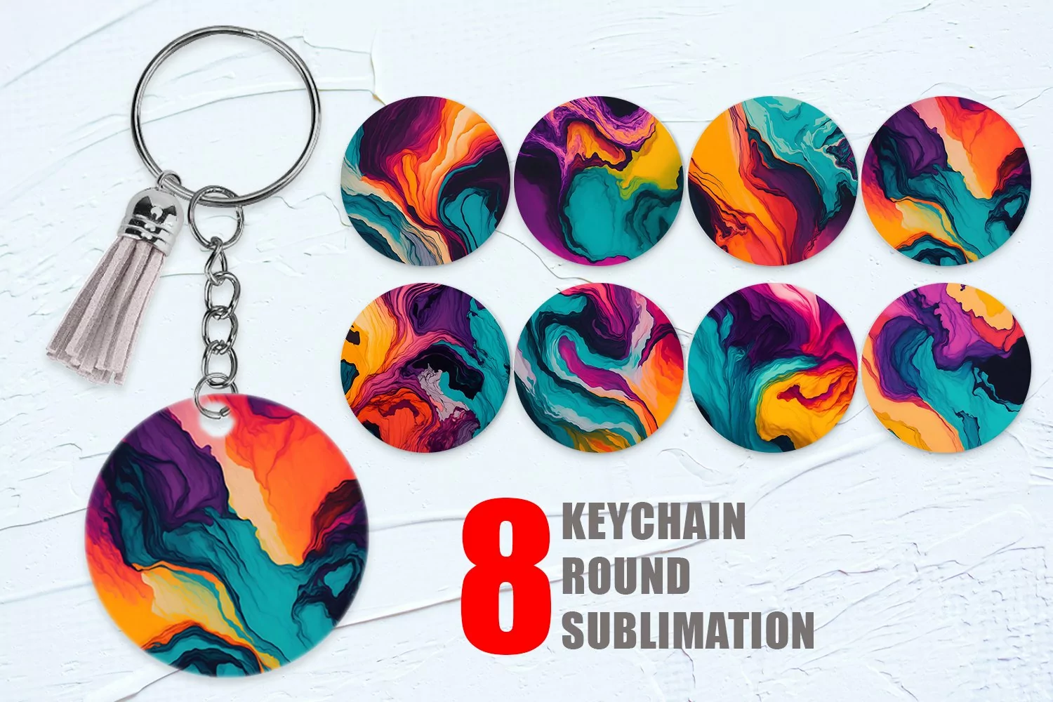 Colorful Alcohol Ink Keychain | Keyring product image 1