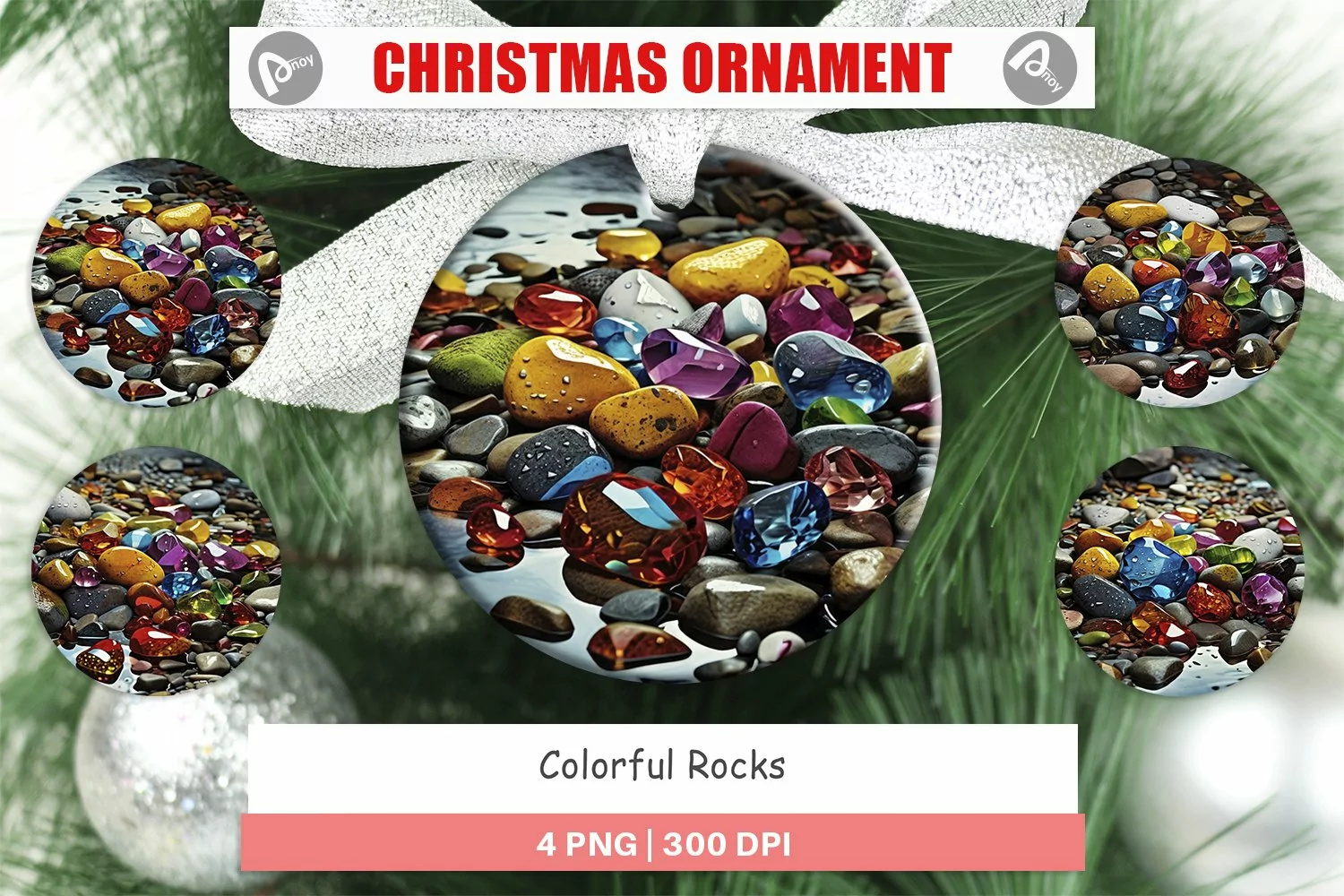 Christmas Ornaments Colorful Rocks product image 1