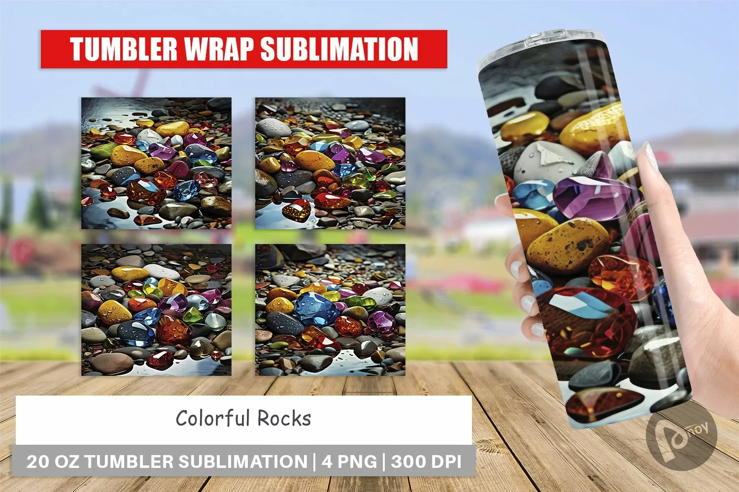 Tumbler Wrap Colorful Rocks product image 1