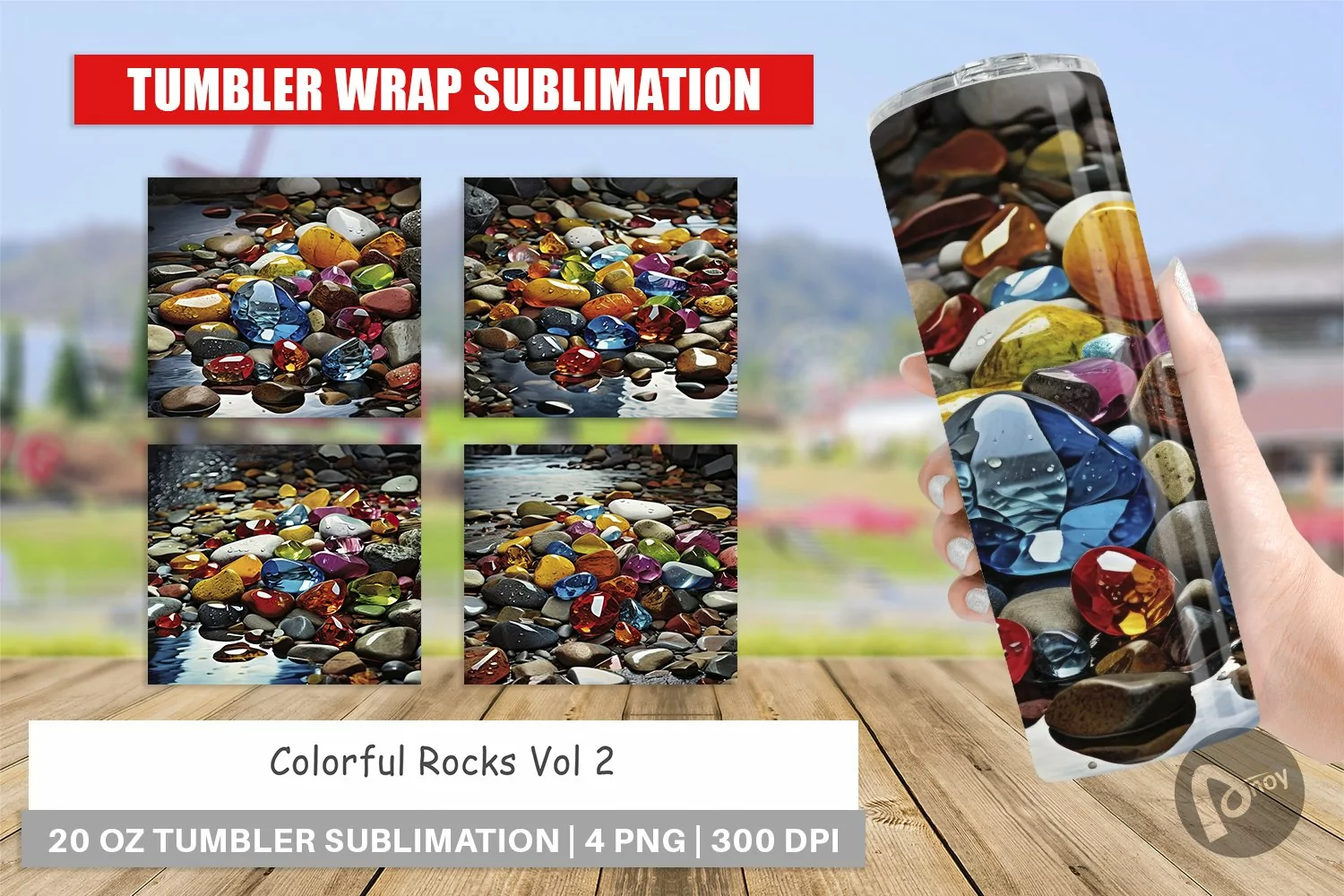 Tumbler Wrap Colorful Rocks product image 1