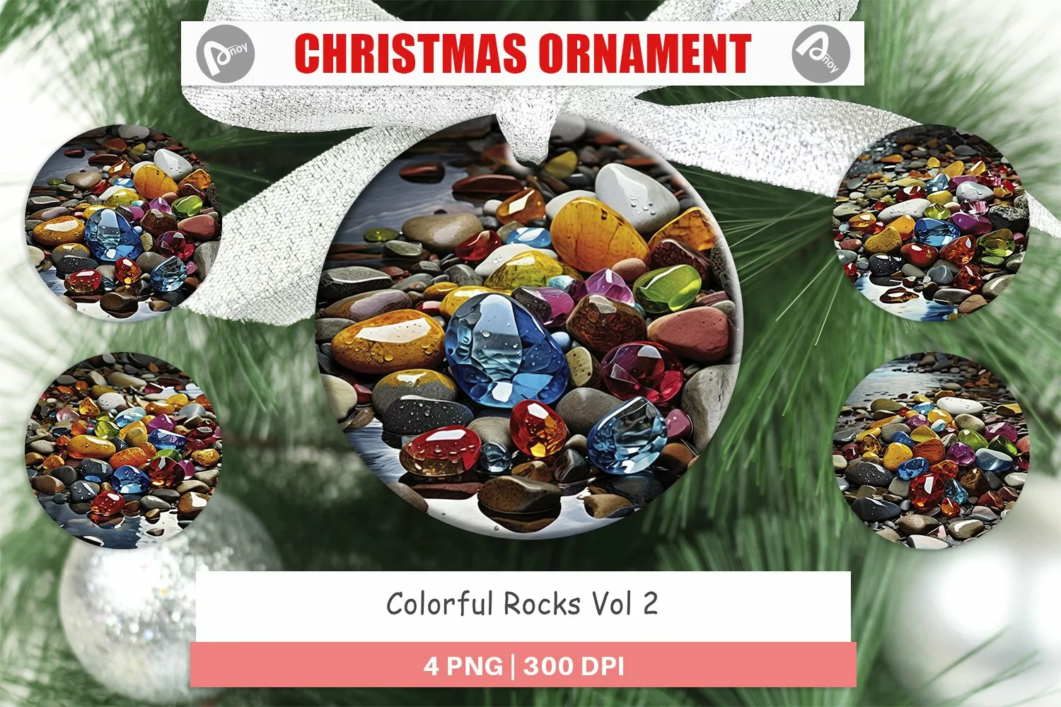Christmas Ornaments Colorful Rocks product image 1