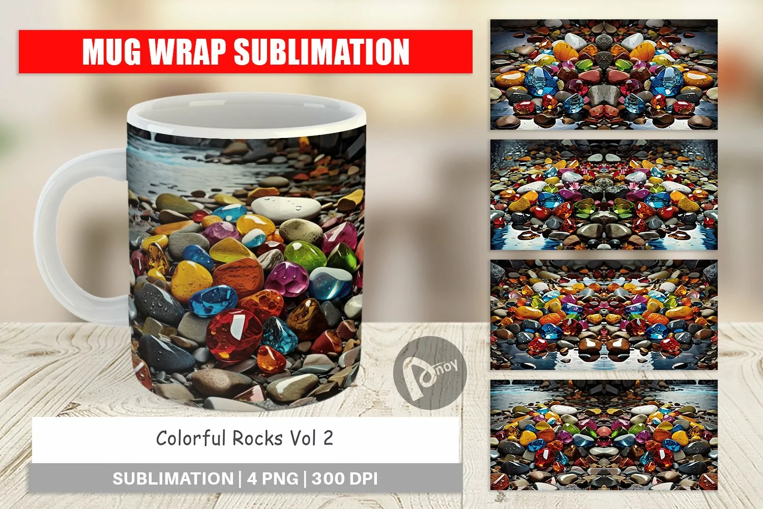 Mug Wrap Design Colorful Rocks product image 1
