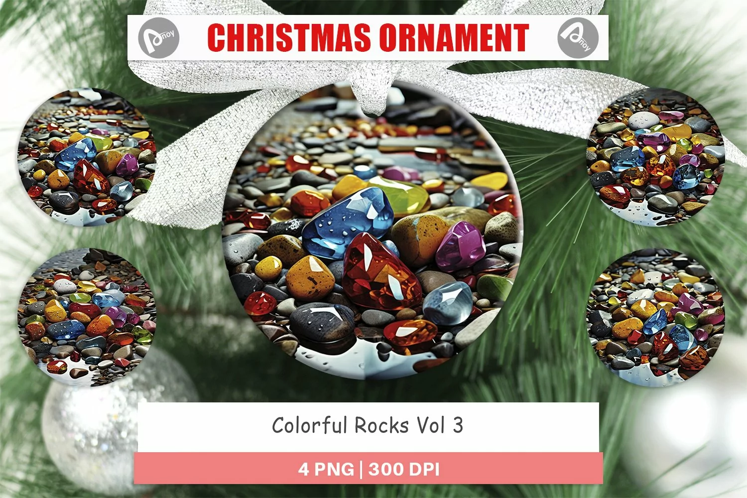 Christmas Ornaments Colorful Rocks product image 1