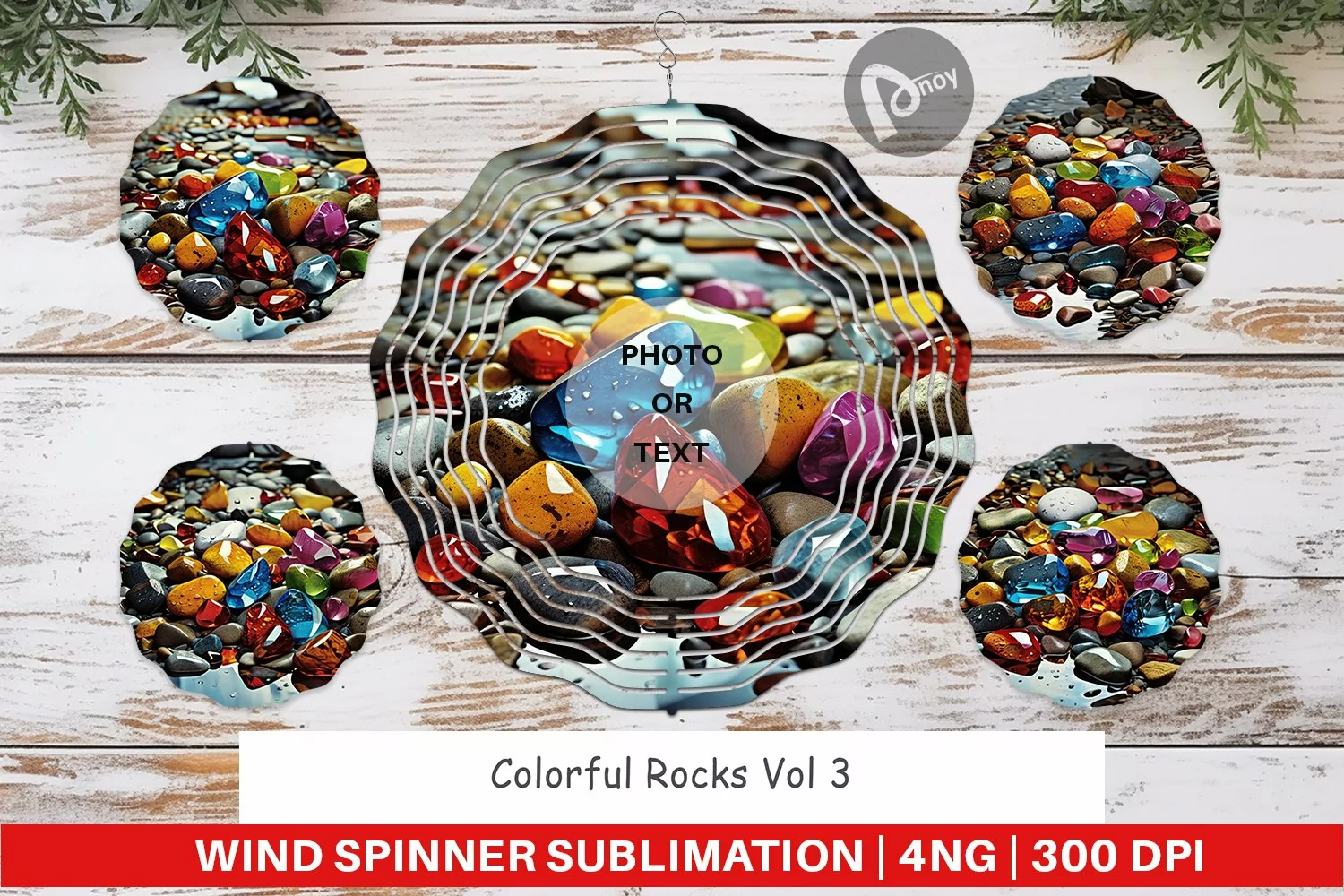 Wind Spinner Colorful Rocks product image 1