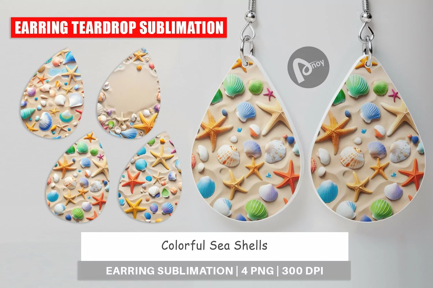 Earring Teardrop Colorful Seashells product image 1