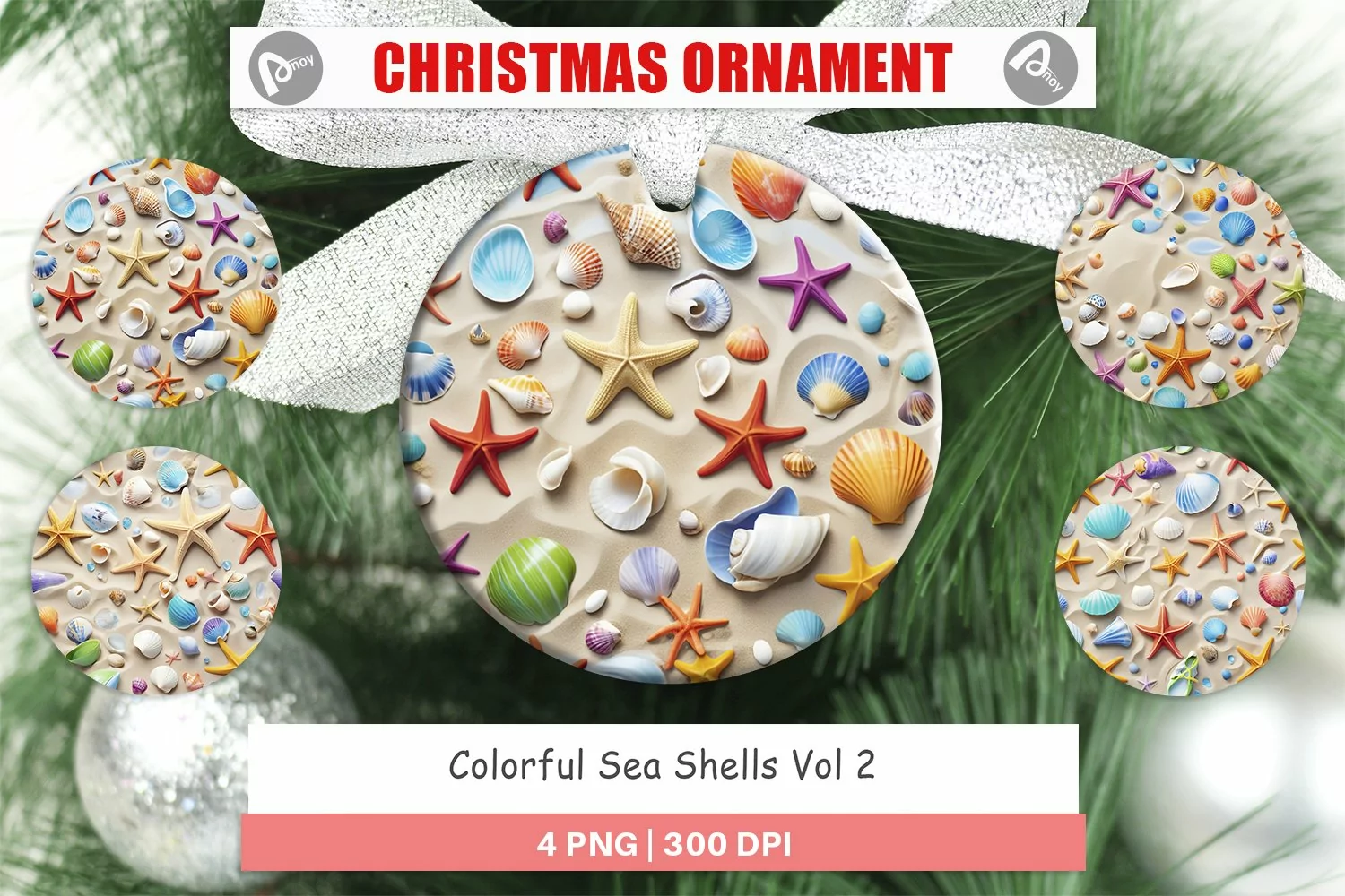 Christmas Ornaments Colorful Seashells product image 1