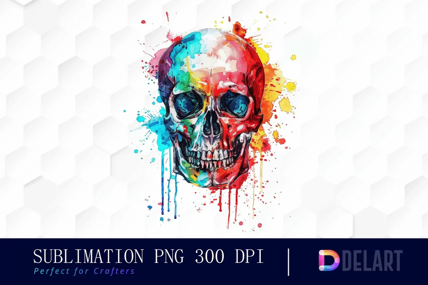 Colorful Skull Graphics Clipart product image 1