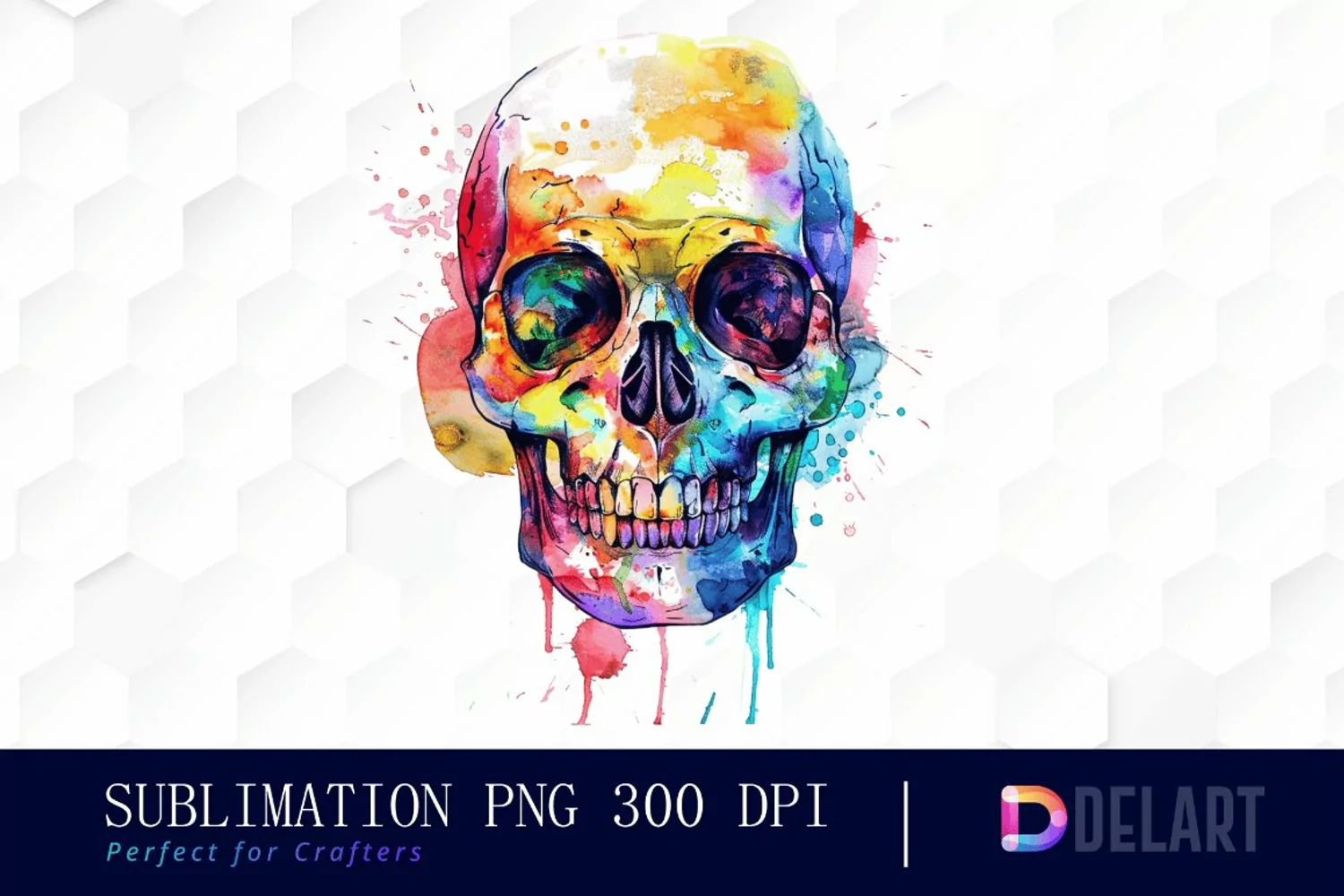 Colorful Skull PNG Clipart product image 1