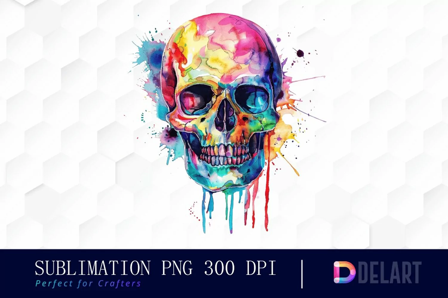 Colorful Skull PNG Clipart product image 1