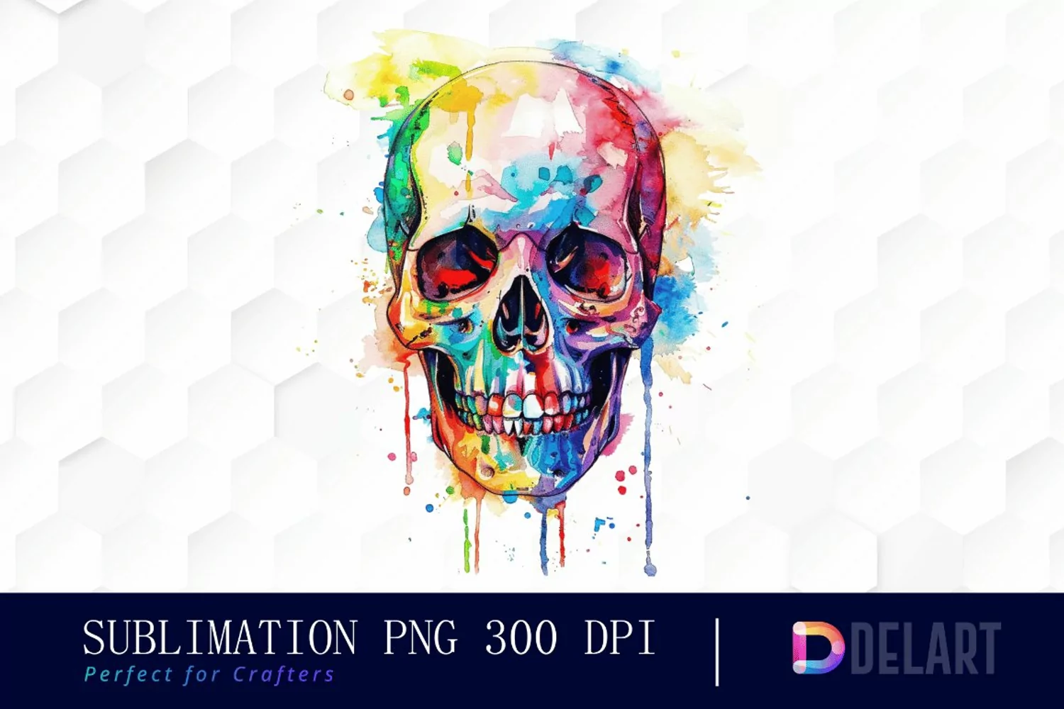 Colorful Skull Graphics Clipart product image 1