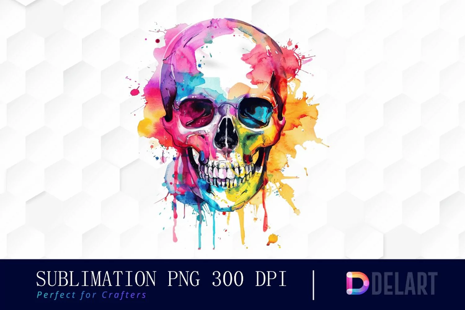 Colorful Skull Graphics Clipart product image 1