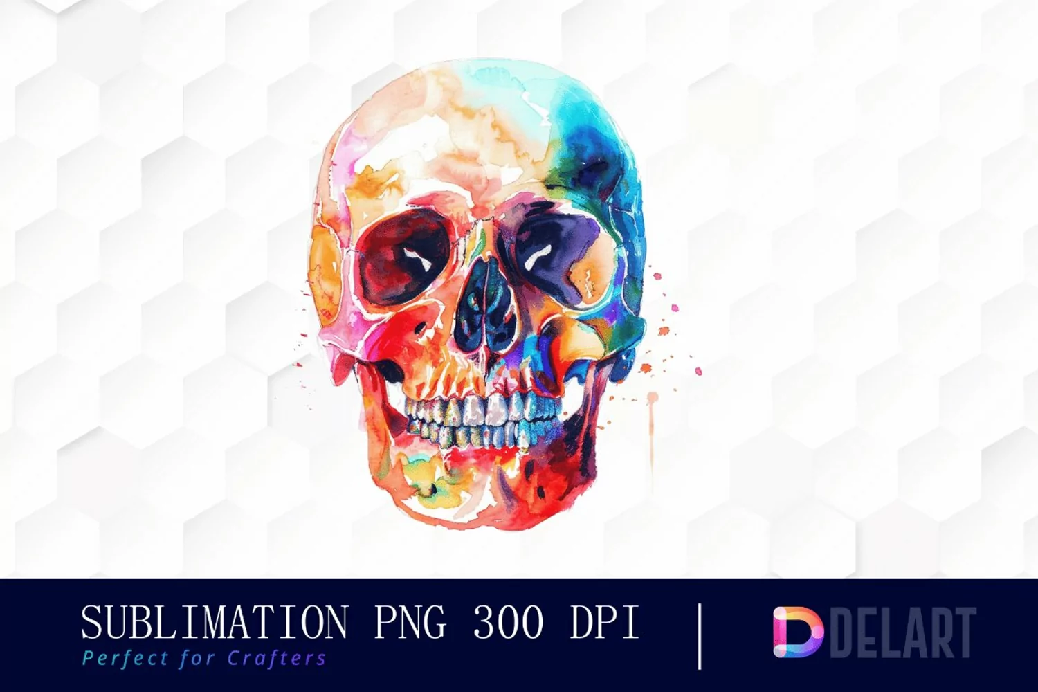Colorful Skull PNG Clipart product image 1
