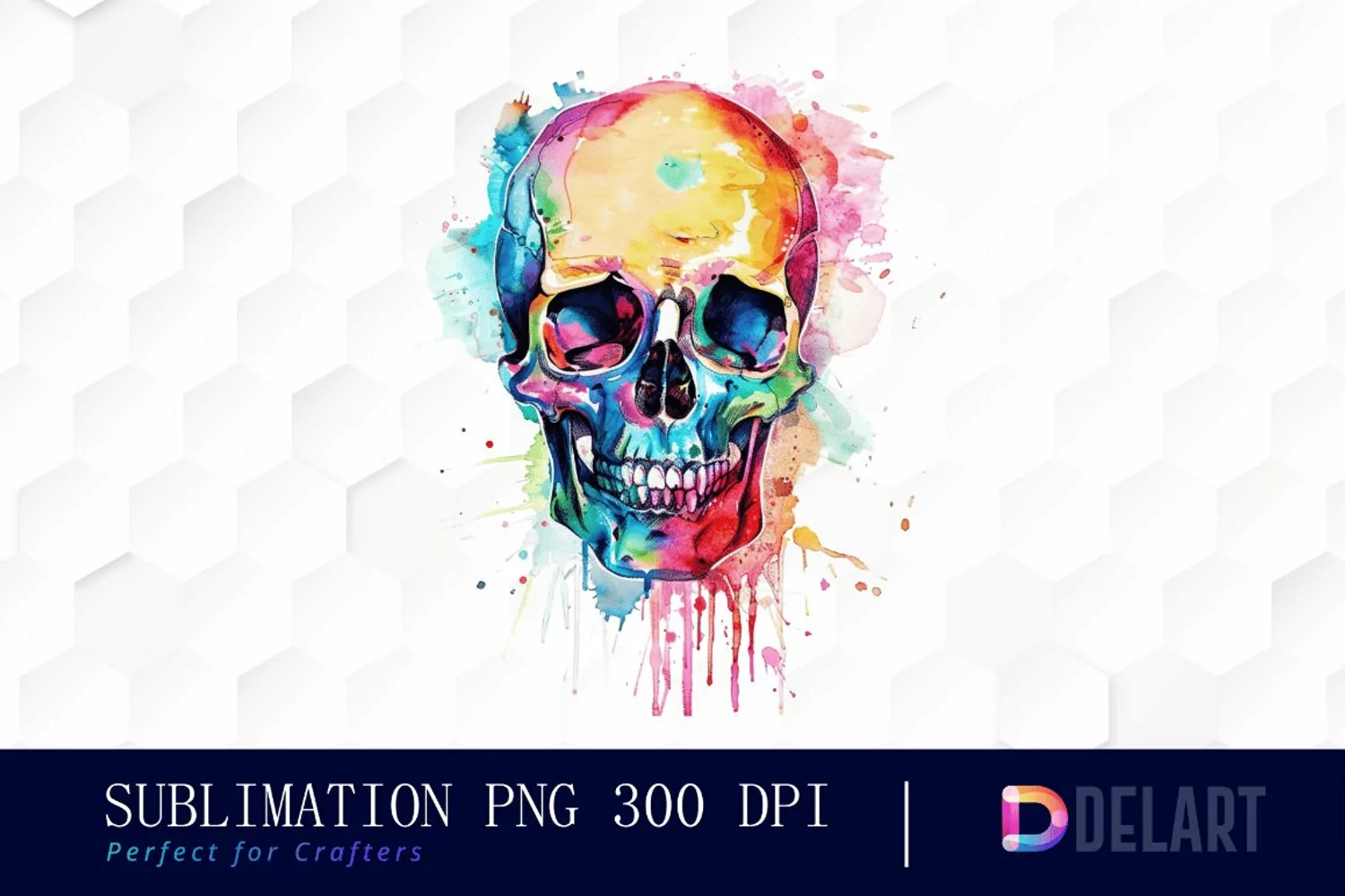 Colorful Skull PNG Clipart product image 1