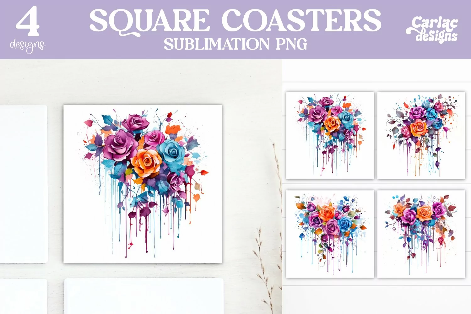  Colorful Square Coaster