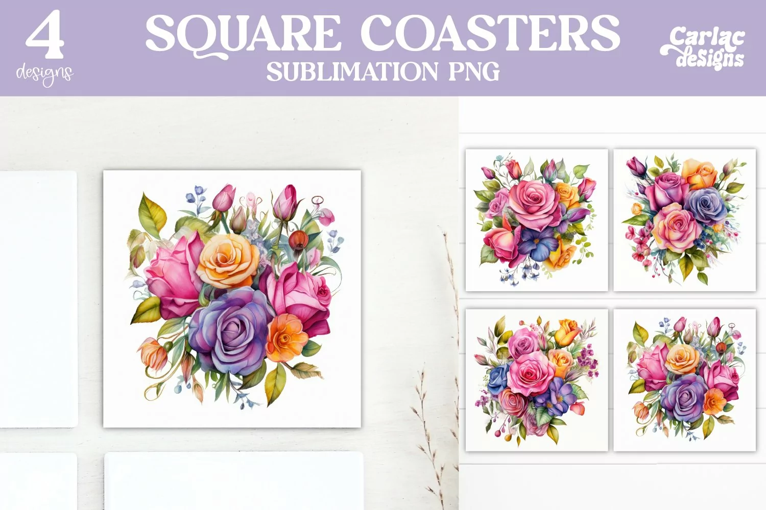 Colorful Square Coaster