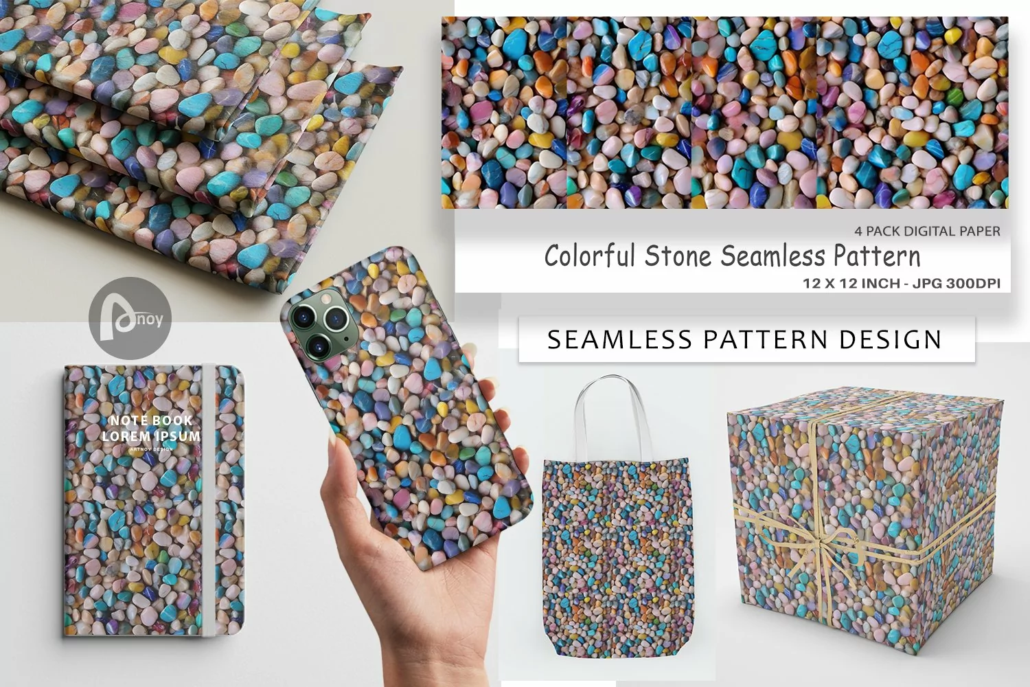 Digital Paper Colorful Stone Pattern product image 1