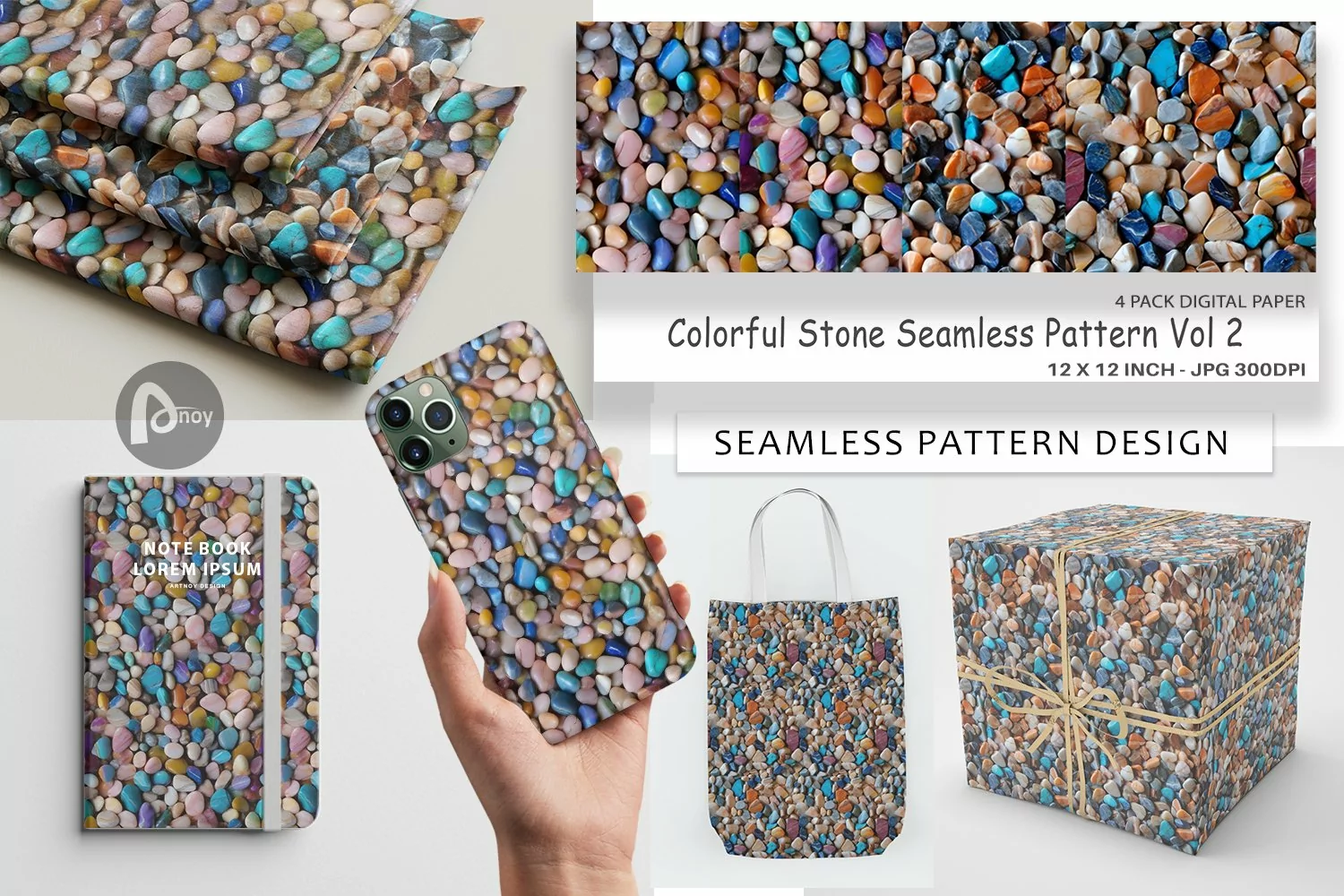 Digital Paper Colorful Stone Pattern product image 1