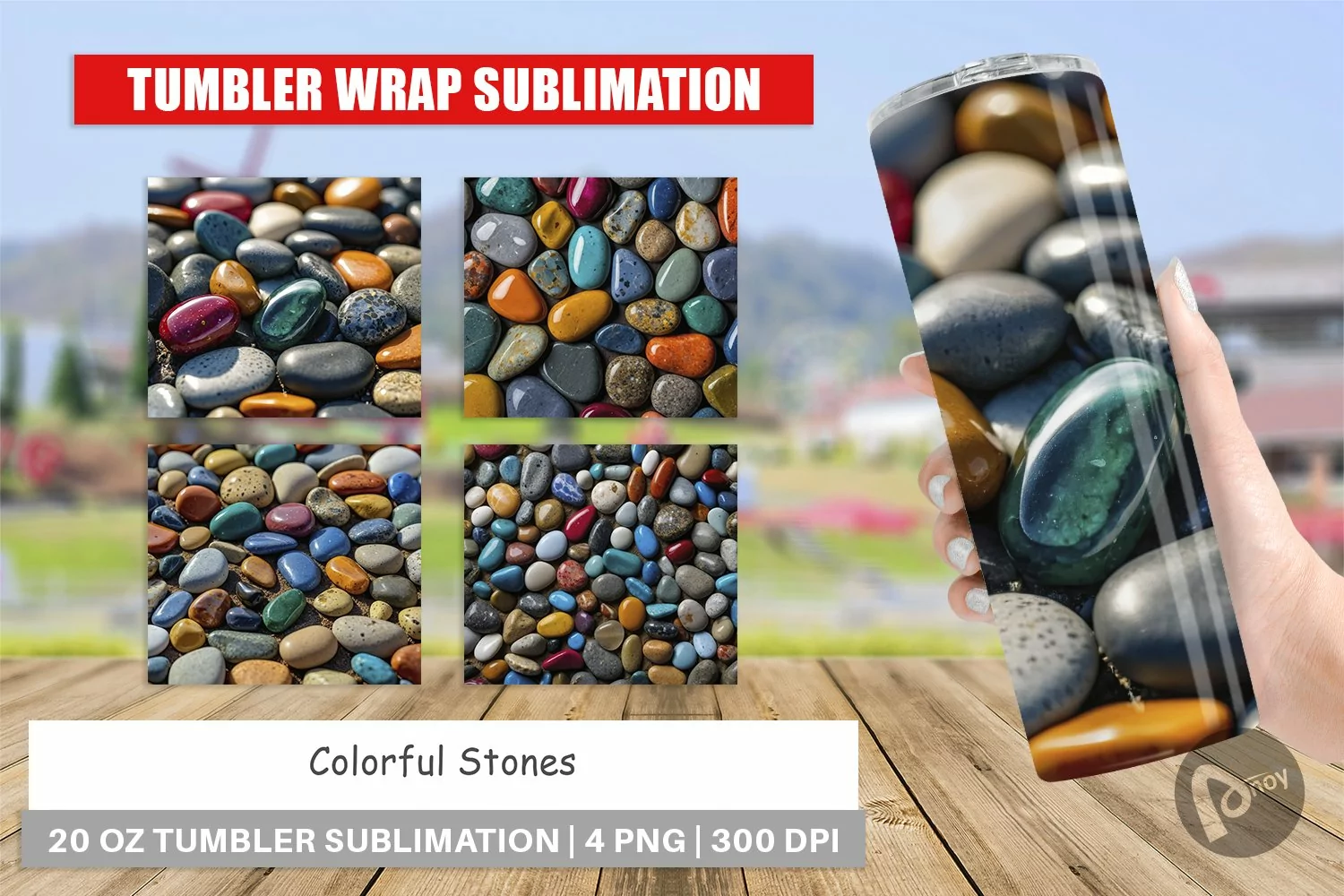 Tumbler Wrap Colorful Stones product image 1