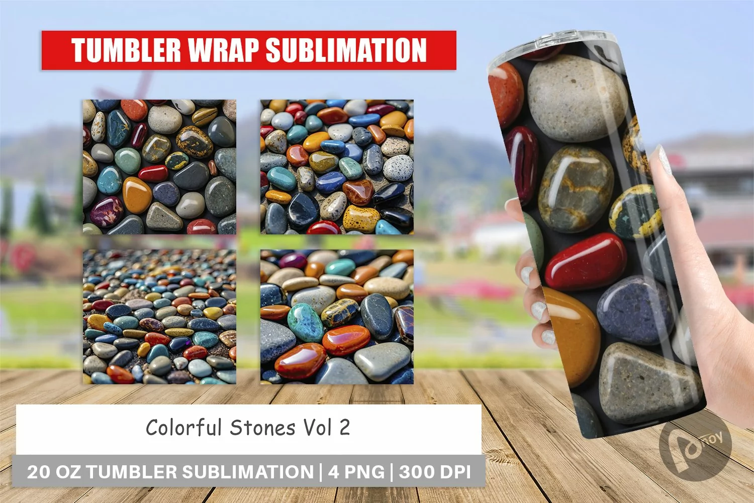Tumbler Wrap Colorful Stones product image 1