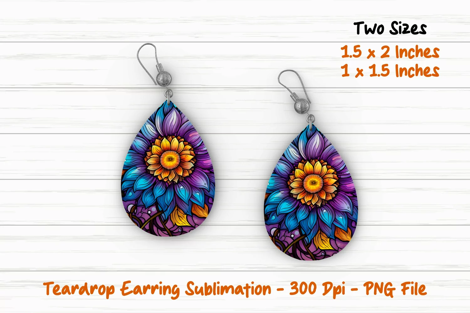 Colorful sunflower Teardrop Earring | Teardrop Earring product image 1
