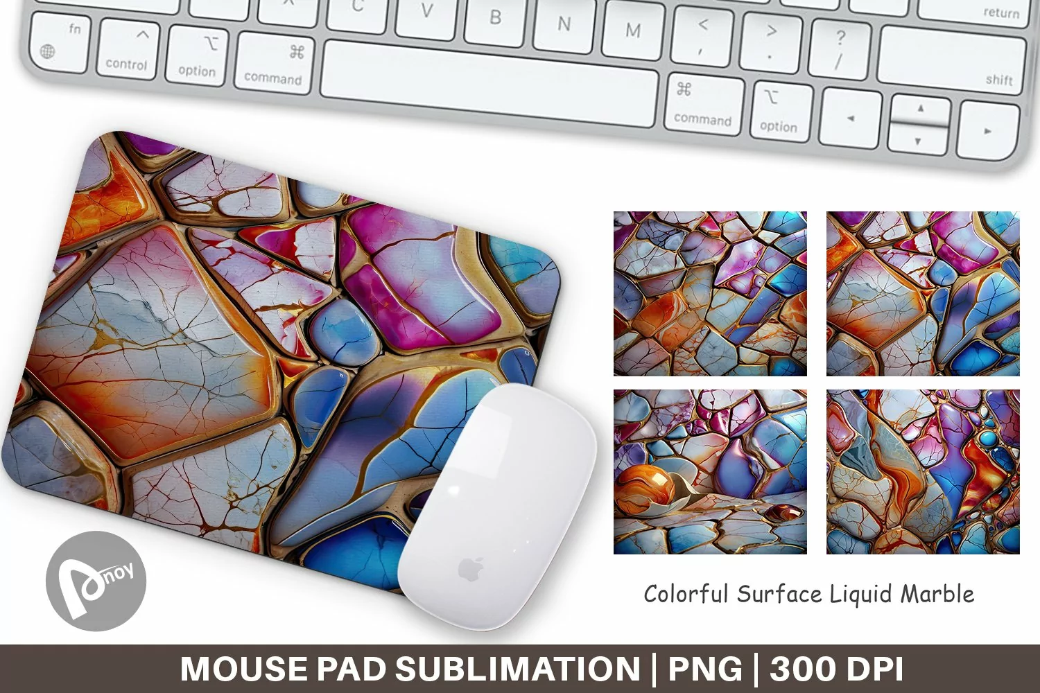Mouse Pad Colorful Liquid Marble product image 1