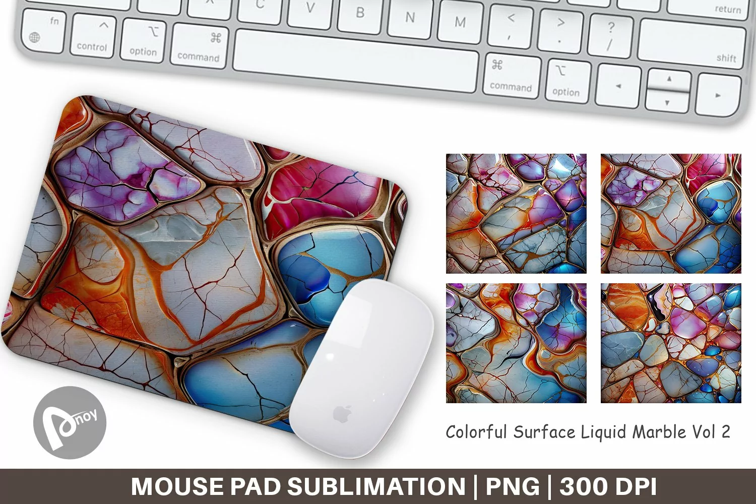 Mouse Pad Colorful Liquid Marble product image 1