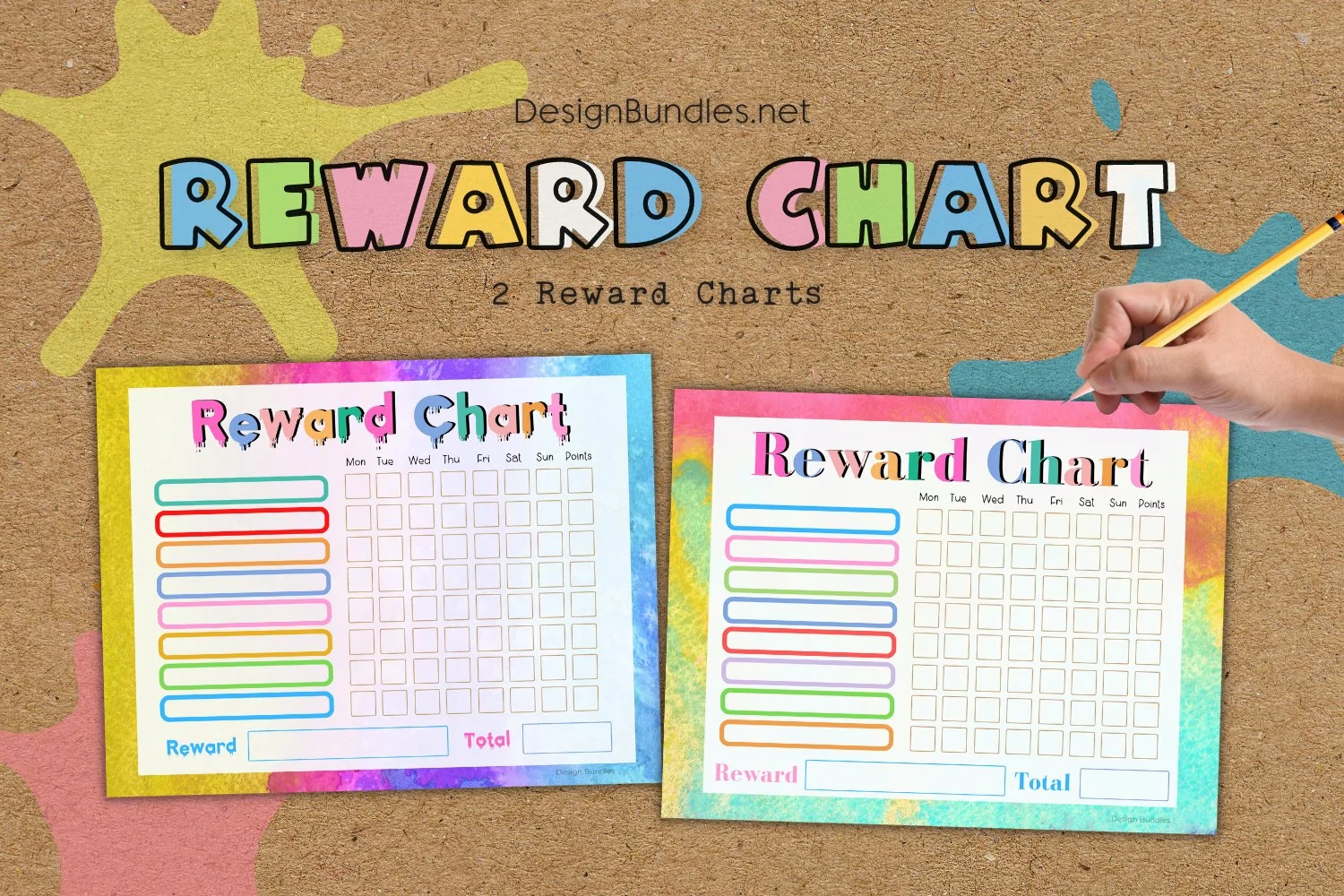 Colorful Watercolor Educational Reward Charts product image 1