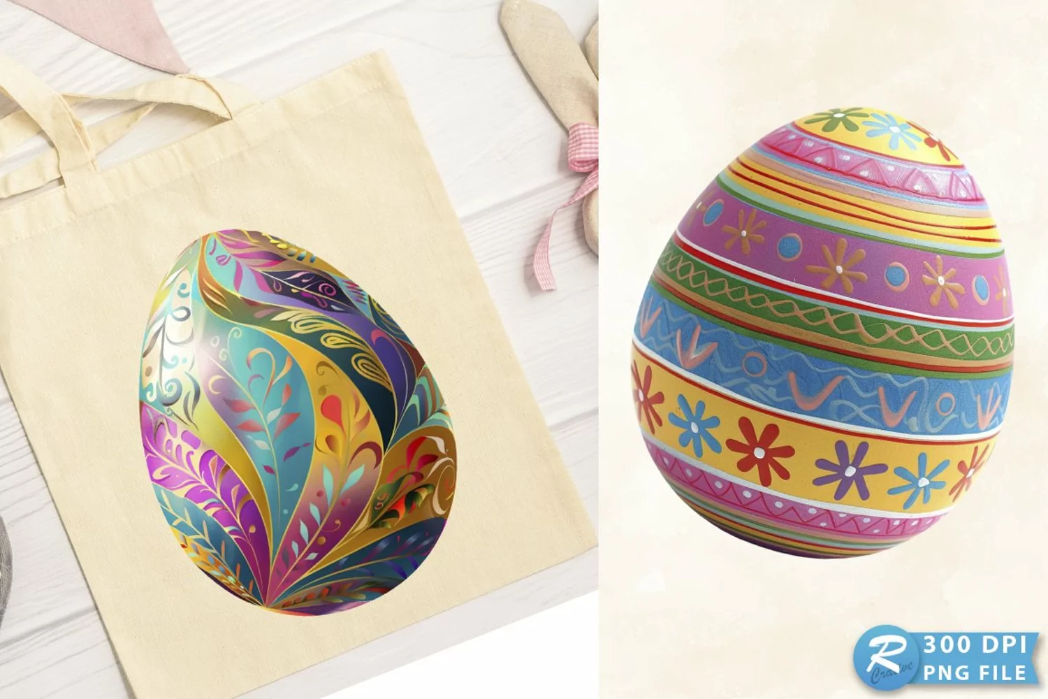 Colorful Easter Egg Graphics Clipart product image 1