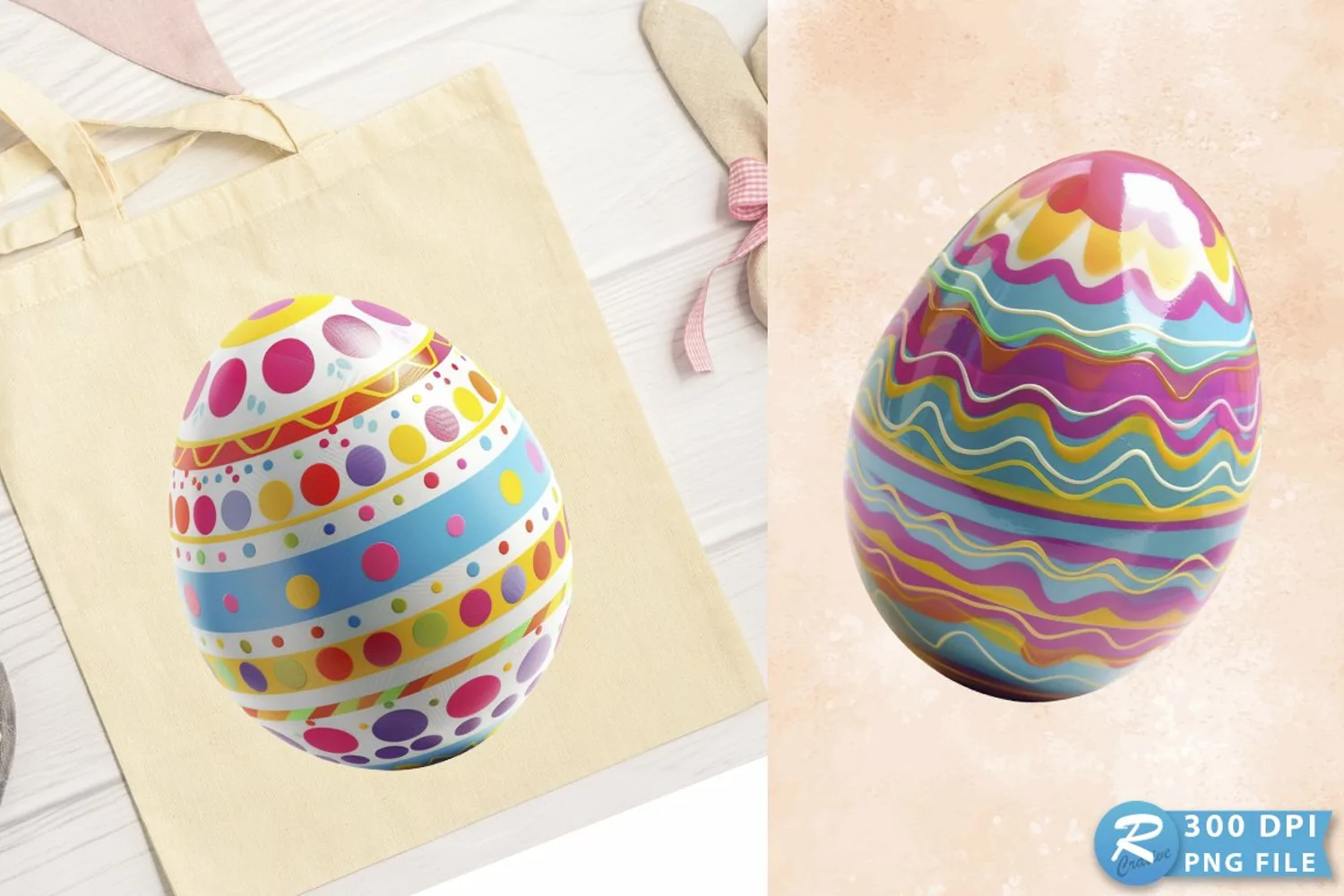 Colorful Easter Egg Design Clipart product image 1