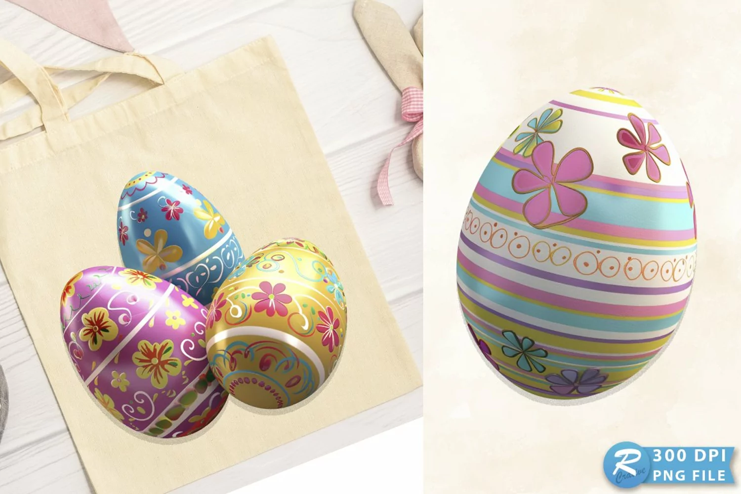 Colorful Easter Egg Graphics Clipart product image 1