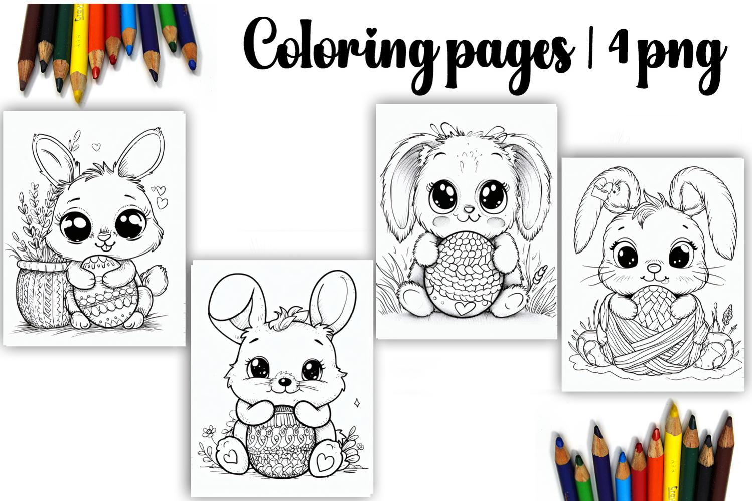 Cute animals Design |Easter Coloring pages product image 1