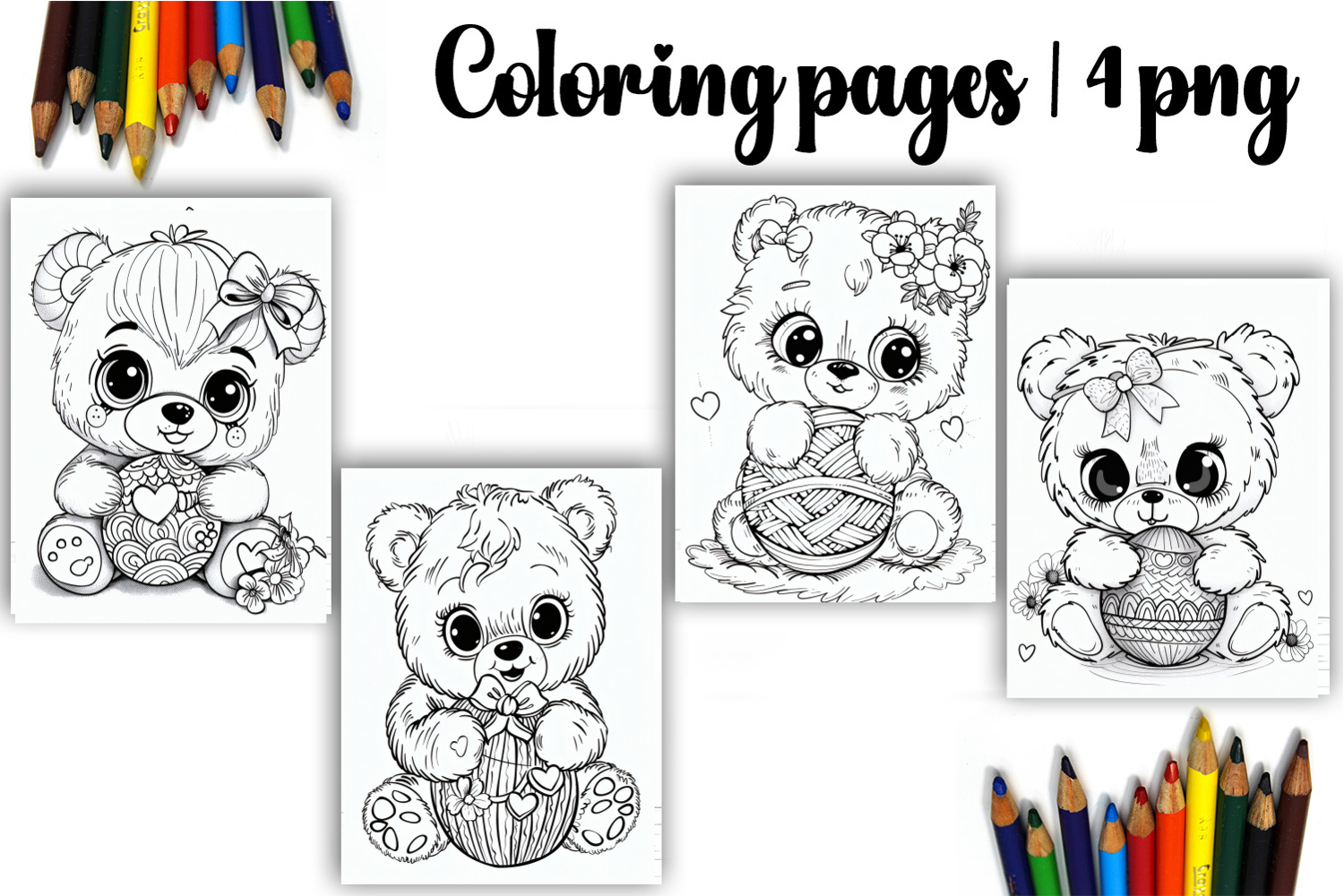 Cute animals Design |Easter Coloring pages product image 1