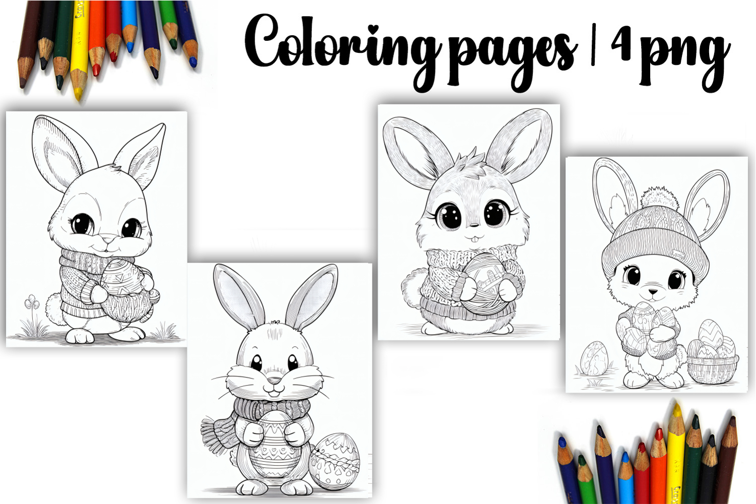 Cute animals Design |Easter Coloring pages product image 1