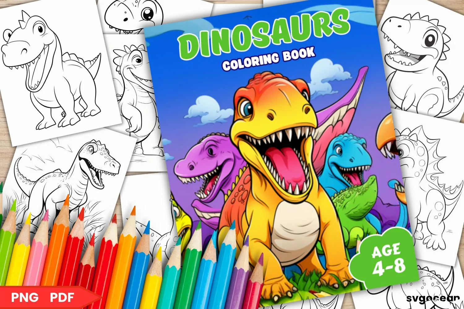 Dinosaurs Coloring Book | Coloring pages for kids product image 1