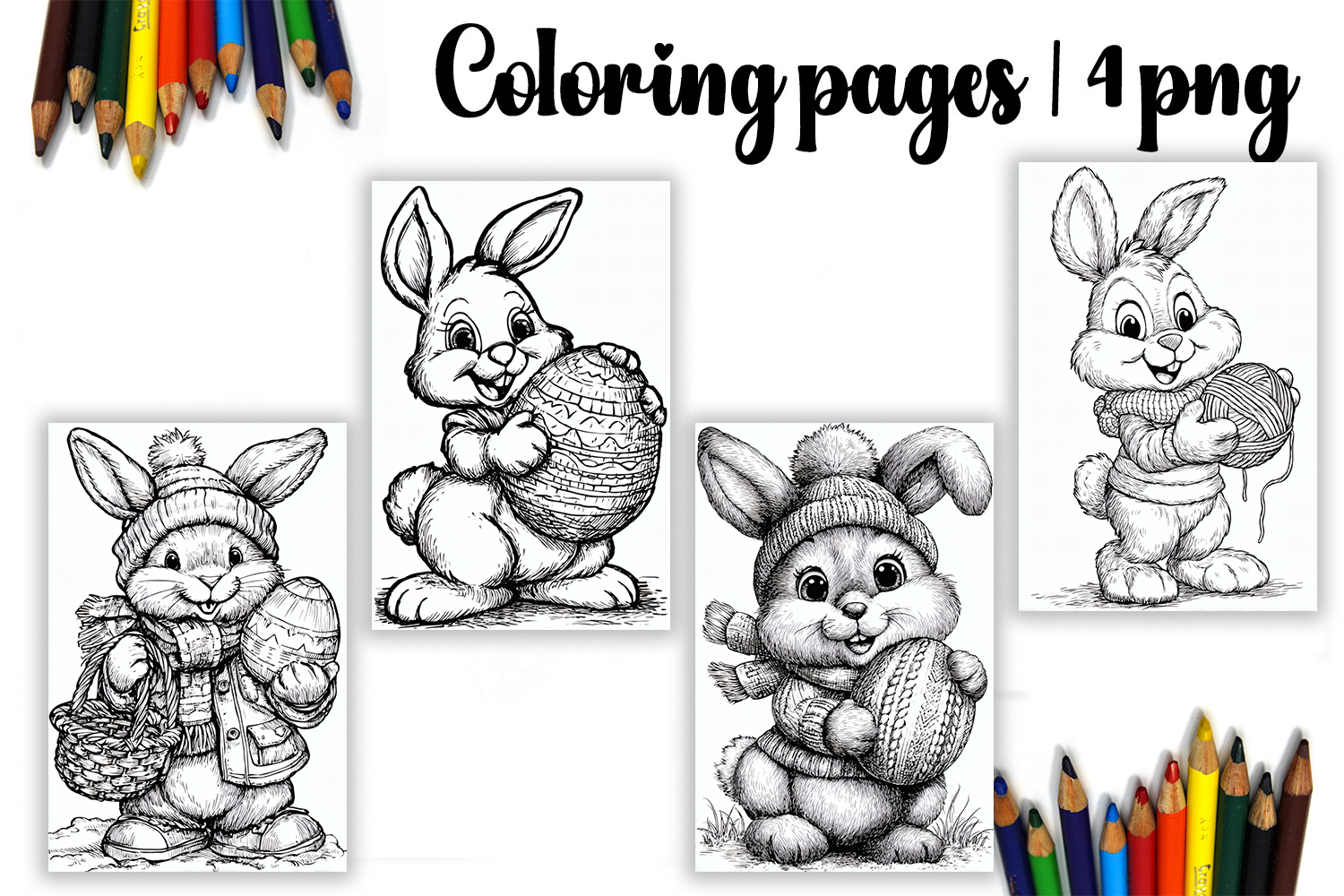 Cute animals Design |Easter Coloring pages product image 1