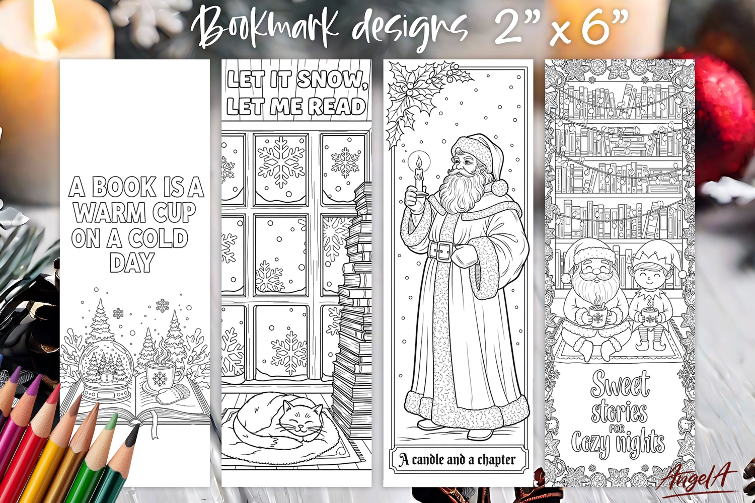 Coloring pages kids printable bookmark, winter book quote product image 1
