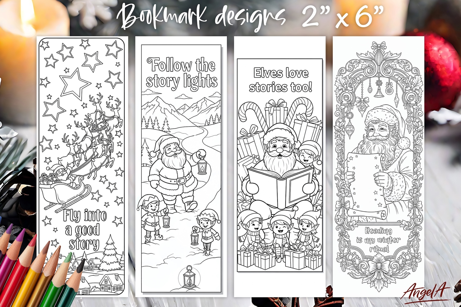 Coloring pages printable bookmark, winter quote book lover product image 1