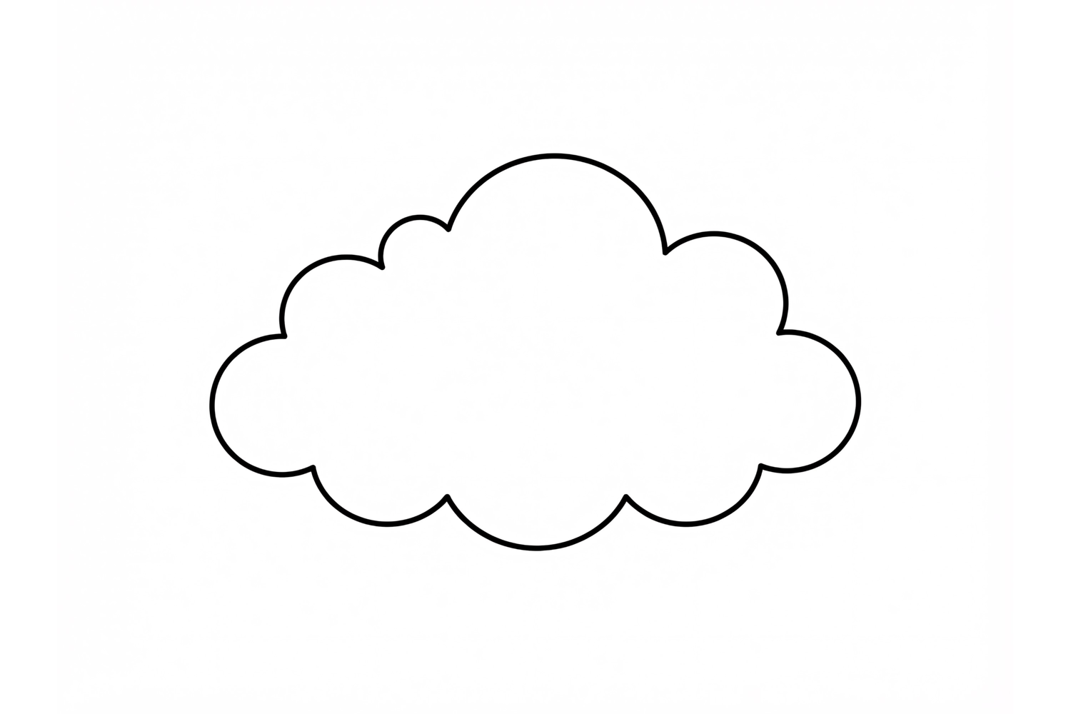 Simple cloud outline drawing for kids coloring page or weath product image 1