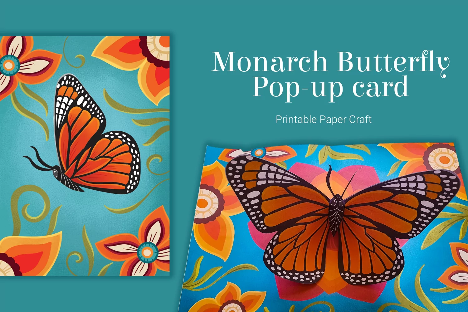 Monarch Butterfly pop-up card paper craft product image 1