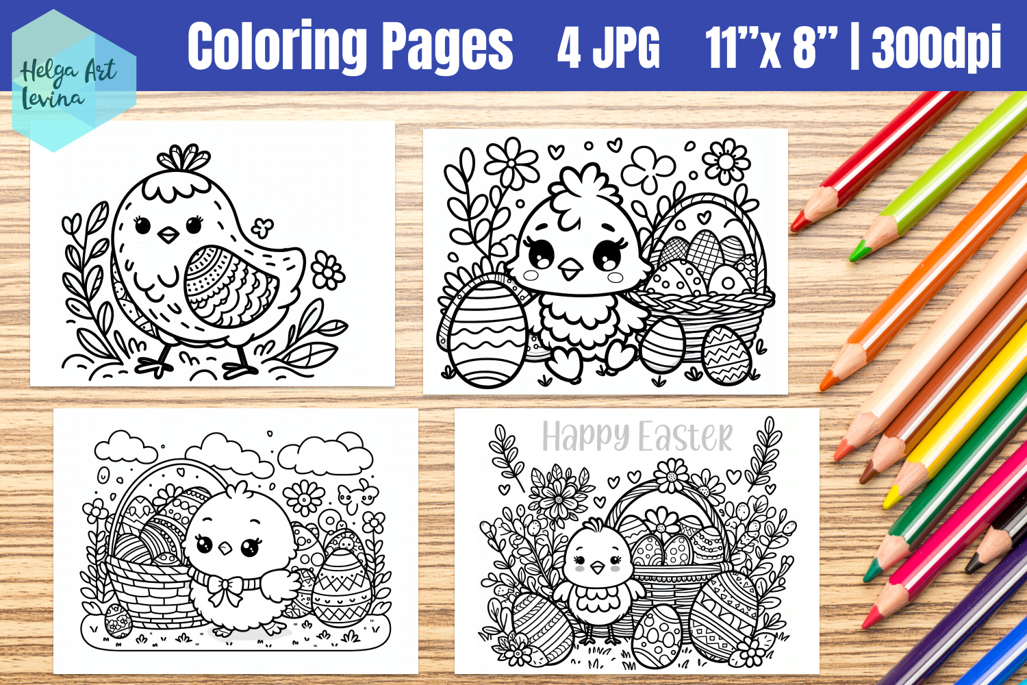 Easter Coloring Page. Kids coloring books product image 1