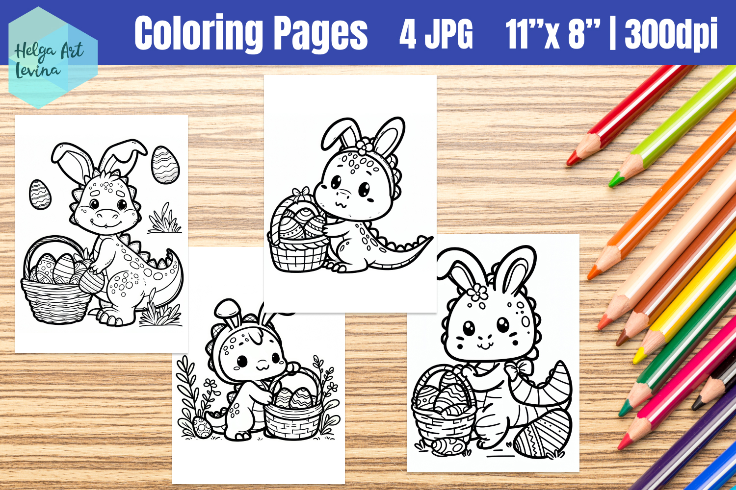 Easter Coloring Page. Kids coloring books product image 1