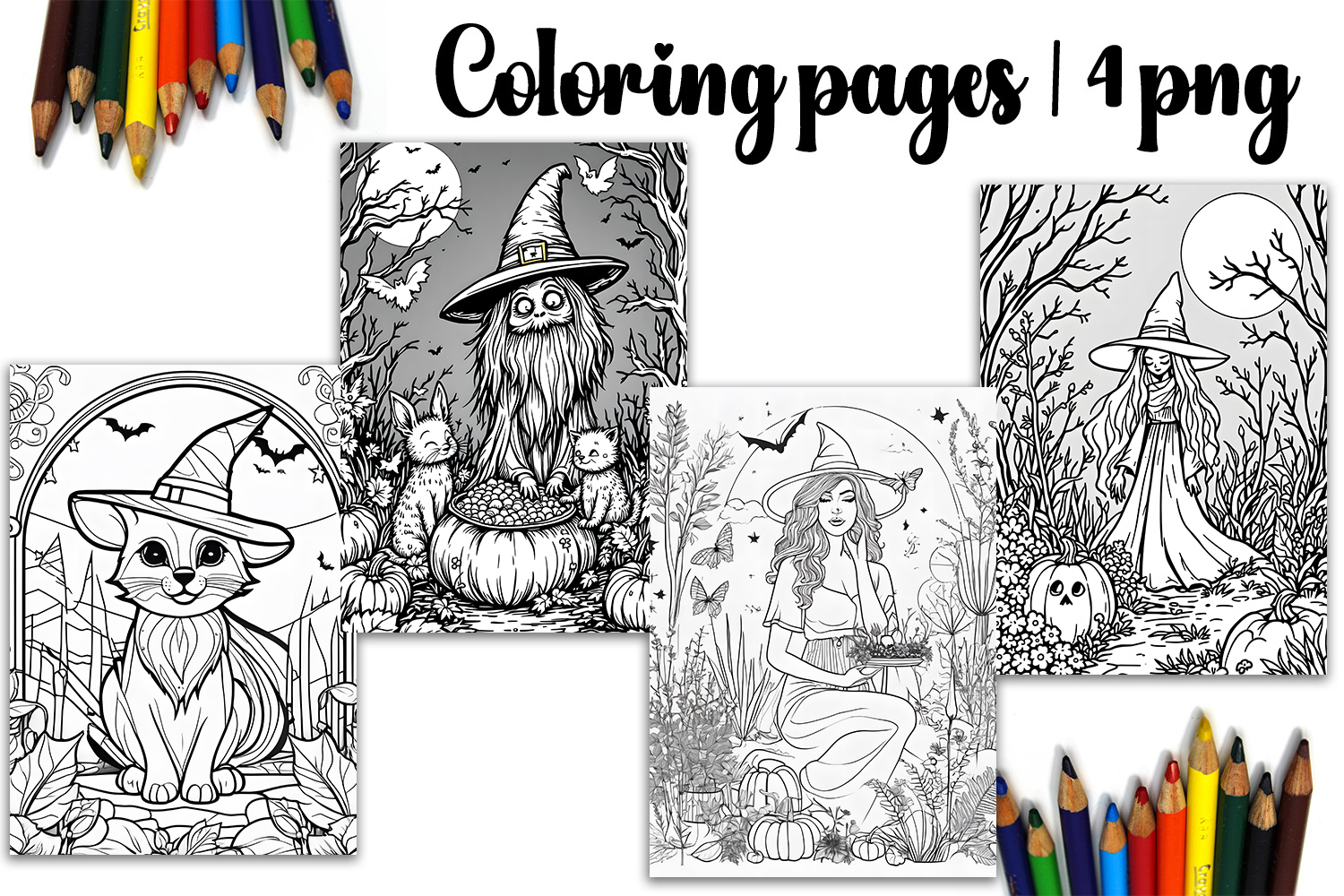 Cute halloween Design |halloween girl Coloring pages product image 1
