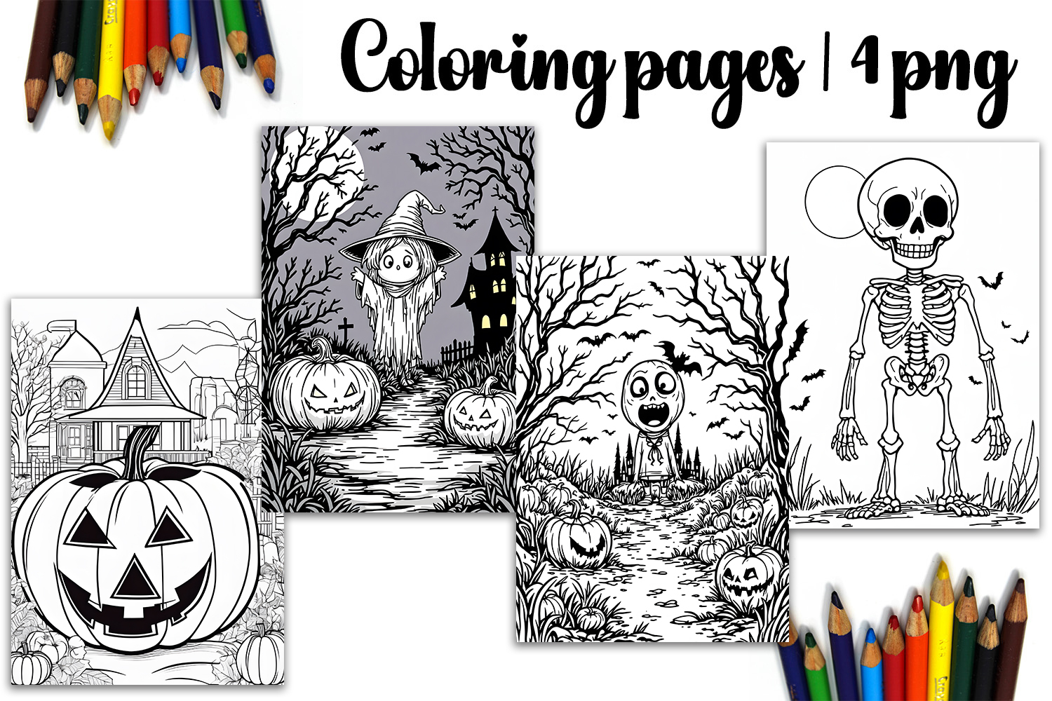 Cute halloween Design |halloween Coloring pages product image 1