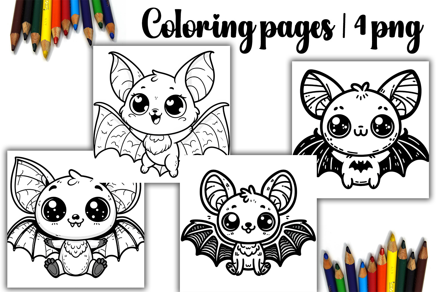 Cute halloween Design |bat halloween Coloring pages product image 1
