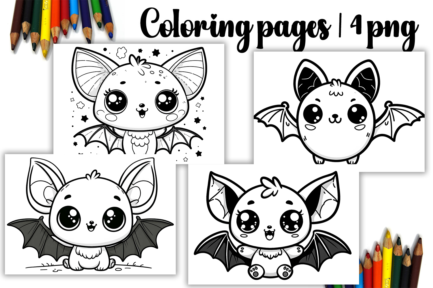 Cute halloween Design |bat halloween Coloring pages product image 1