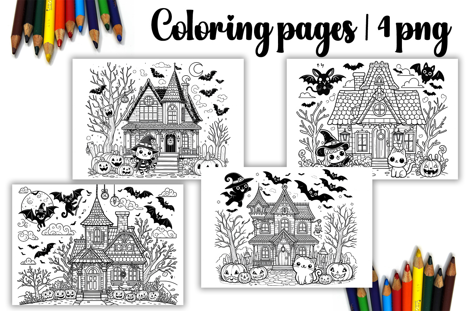Cute halloween Design |halloween Coloring pages product image 1