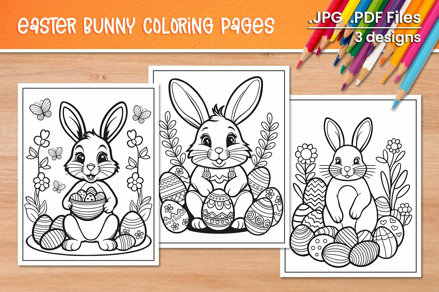 Easter Bunny Coloring Pages product image 1