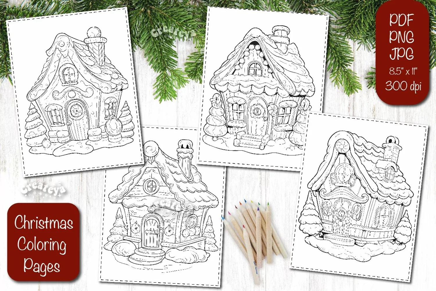 Christmas coloring pages Coloring for Kids printable sheet product image 1
