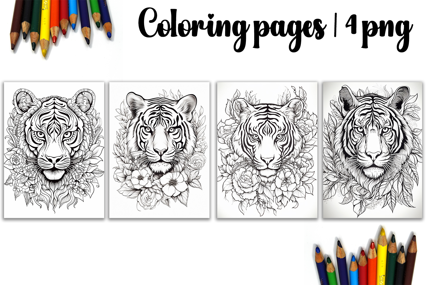 Cute animals Design |tigr Coloring pages product image 1