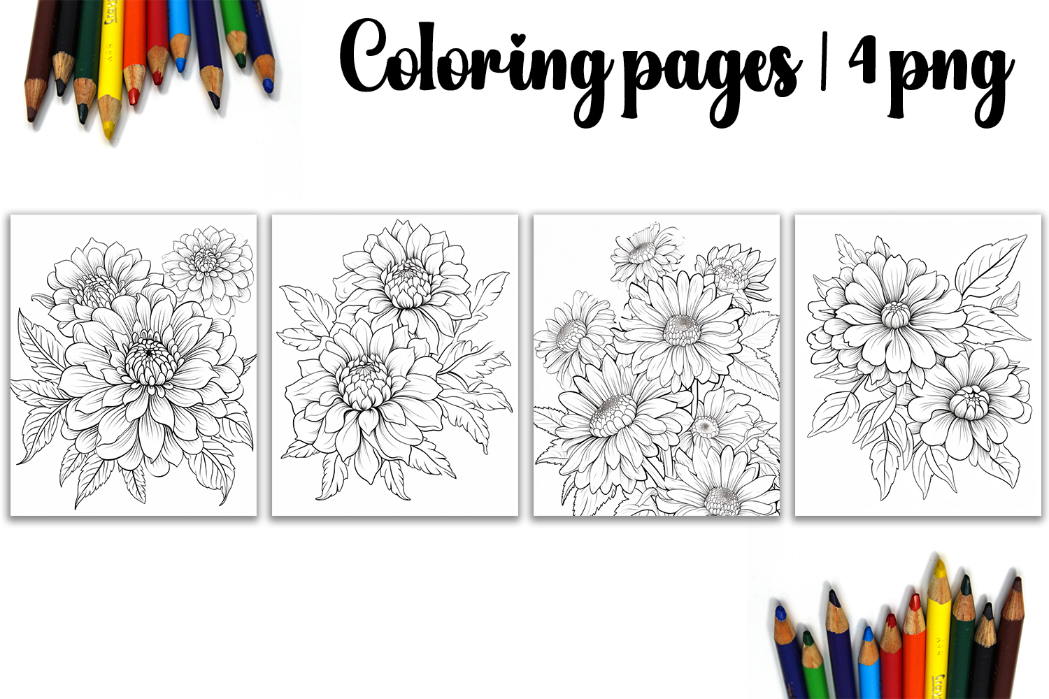 Summer flowers Design |Coloring pages product image 1